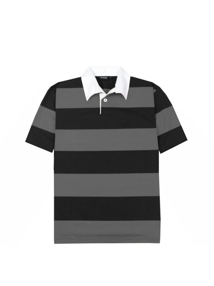 Short-Sleeved Striped Rugby Jersey 5 Short-Sleeved Striped Rugby Jersey - Image 3