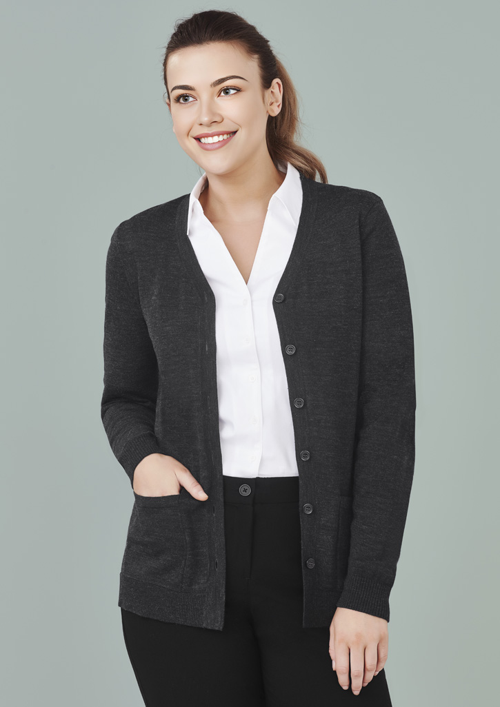 Womens Button Front Knit Cardigan 5 Womens Button Front Knit Cardigan - Image 3