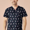 Mens Easter V-Neck Short Sleeve Scrub Top 2 CST152MS Talent MidnightNavy 01 FS HkkjwLM 8