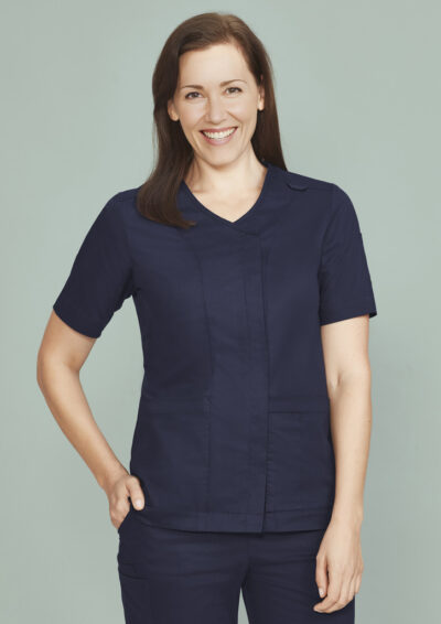 Womens Parks Zip Front Crossover Scrub Top 9 Womens Parks Zip Front Crossover Scrub Top - Image 3