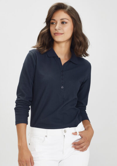 Womens Crew Long Sleeve Polo 10 Womens Crew Long Sleeve Polo - Image 3