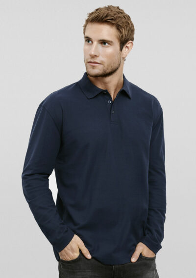 Mens Crew Long Sleeve Polo - Image 5
