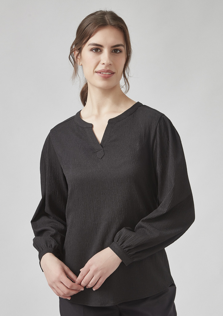 Womens Ruche Long Sleeve Blouse 6 Womens Ruche Long Sleeve Blouse - Image 4