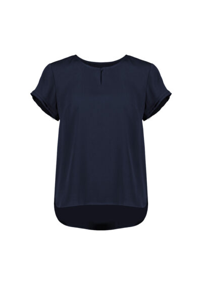 Womens Evelyn Short Sleeve Blouse 28 RU569LS Product Navy 01 rdMzqV0