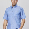 Mens Chambray Short Sleeve Shirt 2 SH113 Talent ChambrayBlue 01 30QNxC2 9