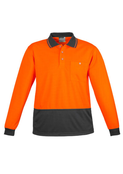 Unisex Hi Vis Basic Long Sleeve Polo 19 Unisex Hi Vis Basic Long Sleeve Polo - Image 5