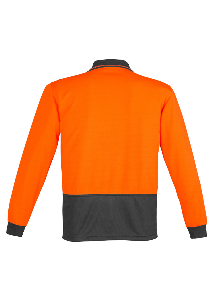 Unisex Hi Vis Basic Long Sleeve Polo 8 Unisex Hi Vis Basic Long Sleeve Polo - Image 6
