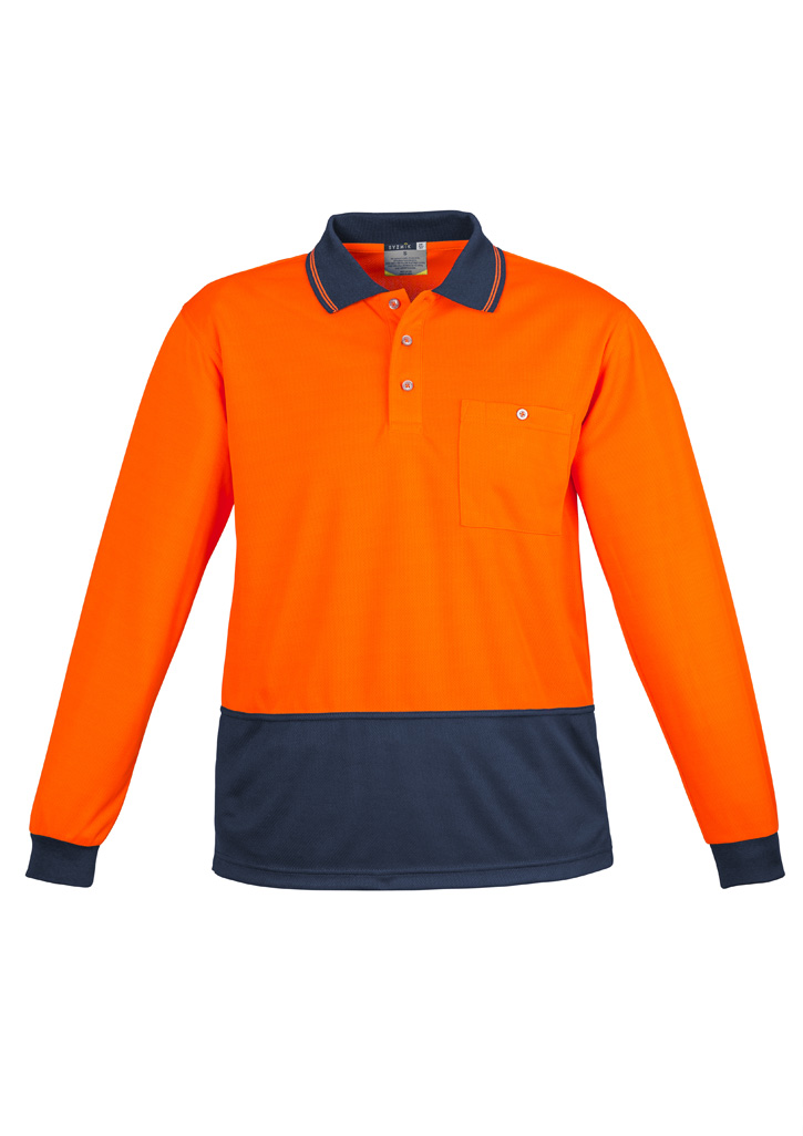 Unisex Hi Vis Basic Long Sleeve Polo 10 Unisex Hi Vis Basic Long Sleeve Polo - Image 8