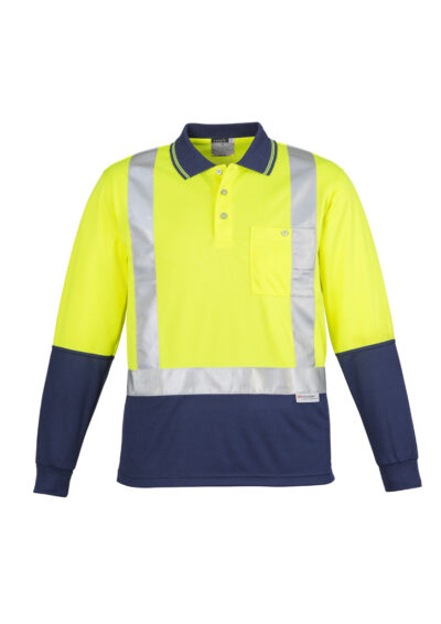 Mens Hi Vis Spliced Long Sleeve Polo - Shoulder Taped 8 Mens Hi Vis Spliced Long Sleeve Polo - Shoulder Taped - Image 3