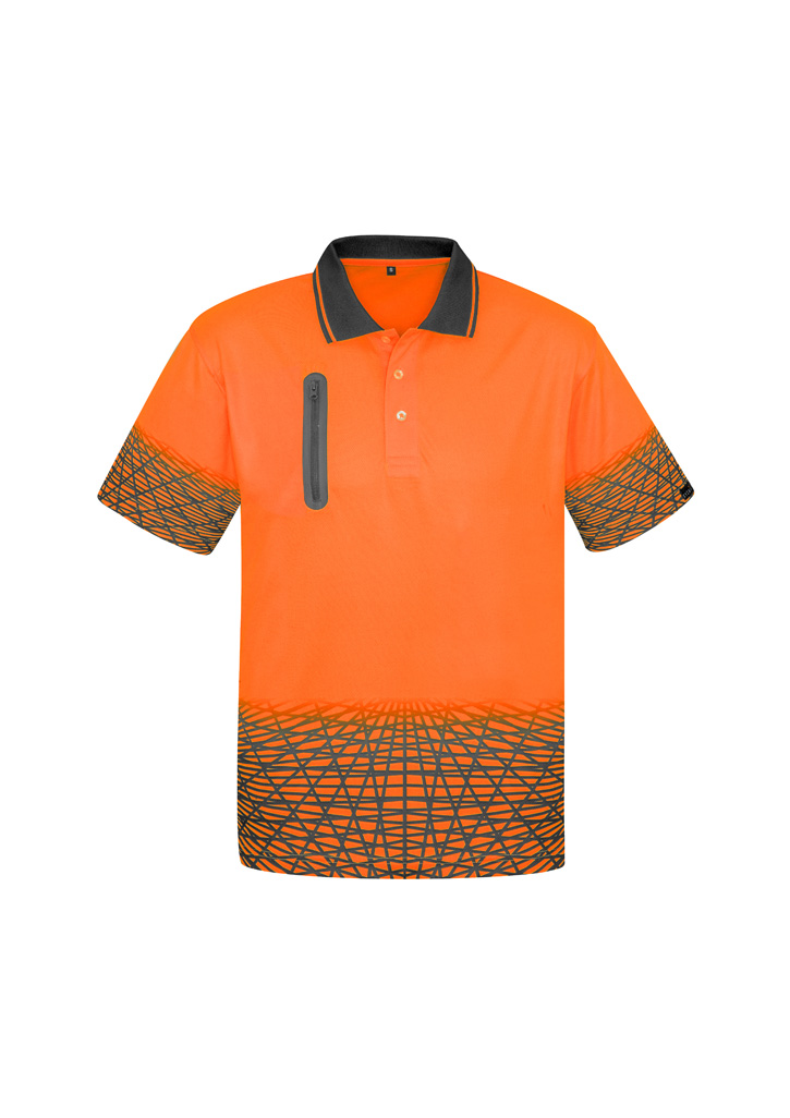 Mens Hi Vis Tracks Short Sleeve Polo 5 Mens Hi Vis Tracks Short Sleeve Polo - Image 3