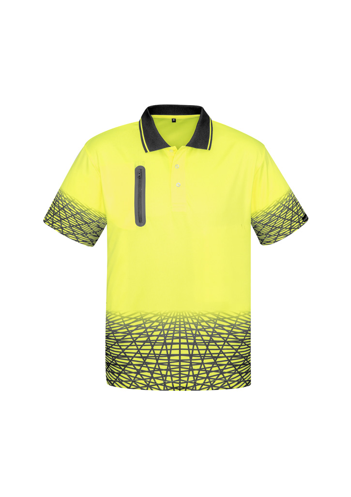Mens Hi Vis Tracks Short Sleeve Polo 3 Mens Hi Vis Tracks Short Sleeve Polo