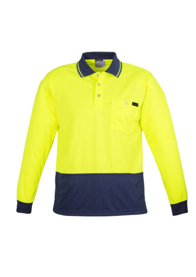 Mens Hi Vis Comfort Back Long Sleeve Polo 16 Mens Hi Vis Comfort Back Long Sleeve Polo - Image 7