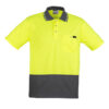 Mens Hi Vis Comfort Back Short Sleeve Polo 2 ZH415 bProduct Yellow Charcoal 01 gglIECA 11