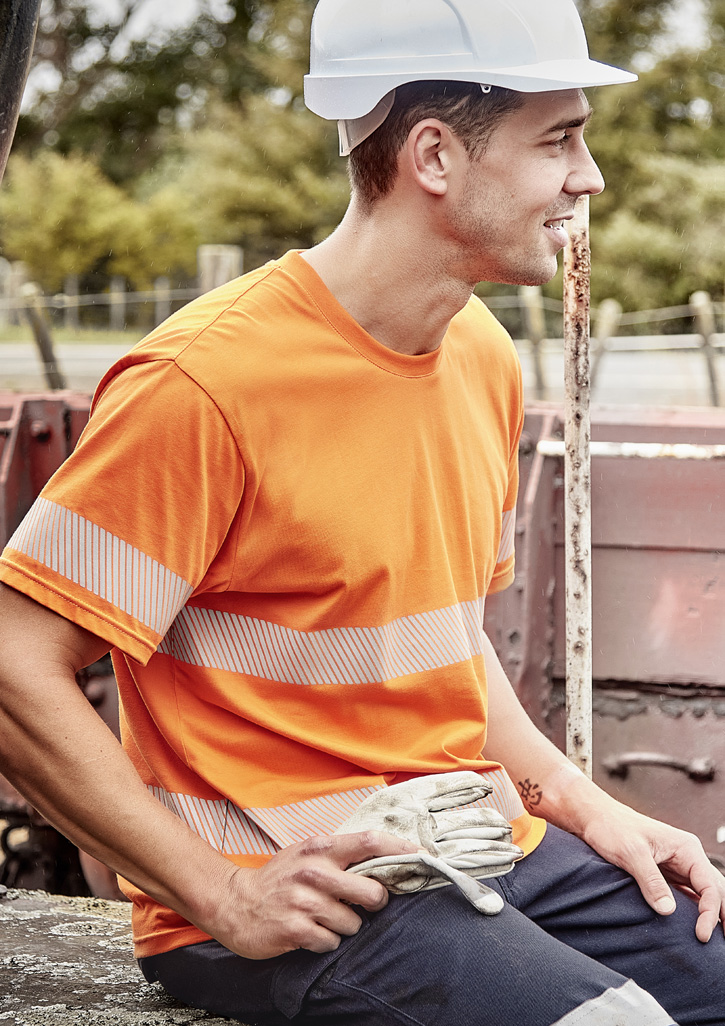 Mens Hi Vis Segmented Tape Cotton Tee Shirt 6 Mens Hi Vis Segmented Tape Cotton Tee Shirt - Image 4