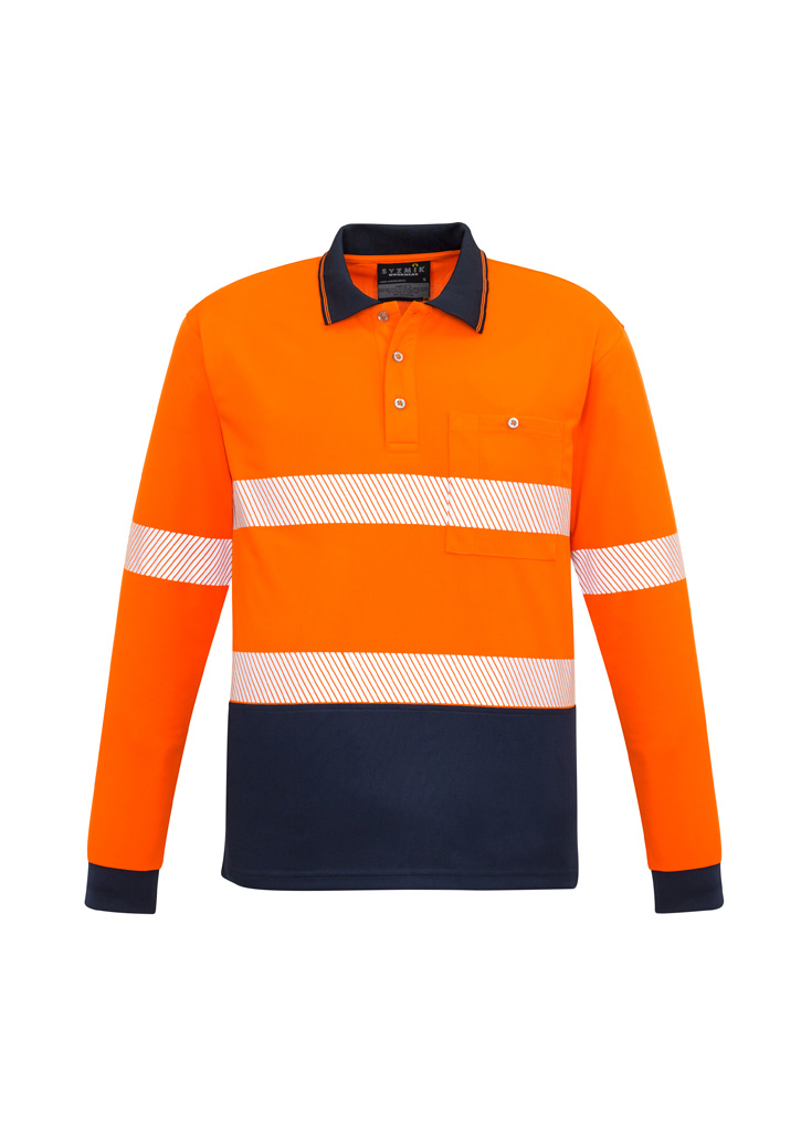 Unisex Hi Vis Segmented Tape Long Sleeve Polo 7 Unisex Hi Vis Segmented Tape Long Sleeve Polo - Image 5
