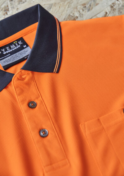 Alternative view of Unisex Hi Vis Segmented Tape Short Sleeve Polo