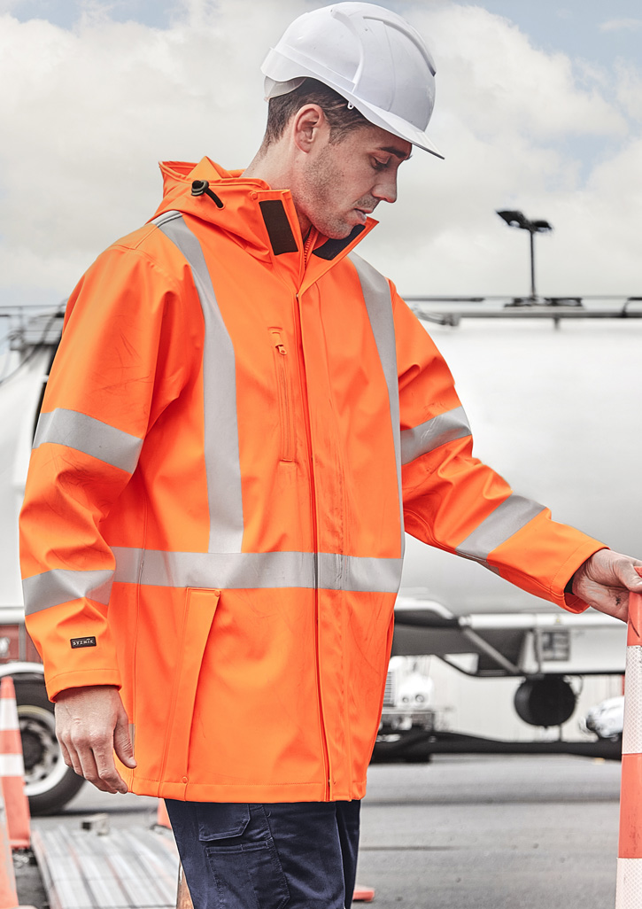 Mens TTMC-W23 Hi Vis X Back Heavy Duty Waterproof Jacket 3 Mens TTMC-W23 Hi Vis X Back Heavy Duty Waterproof Jacket