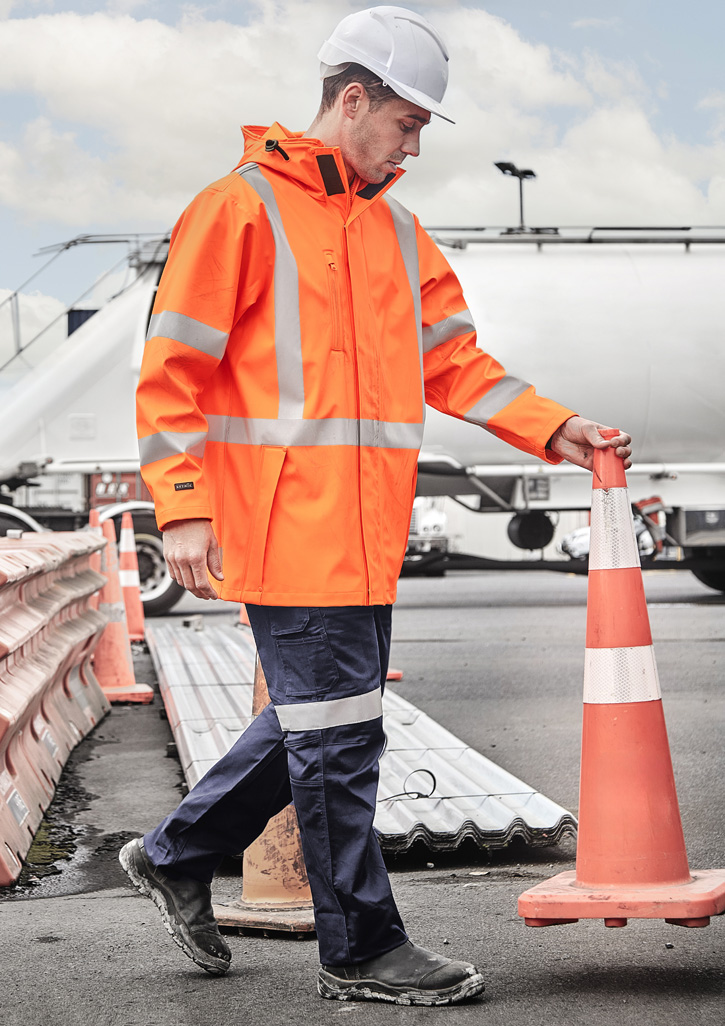 Mens TTMC-W23 Hi Vis X Back Heavy Duty Waterproof Jacket 5 Mens TTMC-W23 Hi Vis X Back Heavy Duty Waterproof Jacket - Image 3