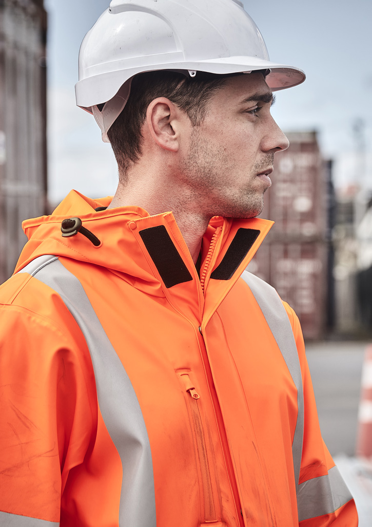 Mens TTMC-W23 Hi Vis X Back Heavy Duty Waterproof Jacket 6 Mens TTMC-W23 Hi Vis X Back Heavy Duty Waterproof Jacket - Image 4