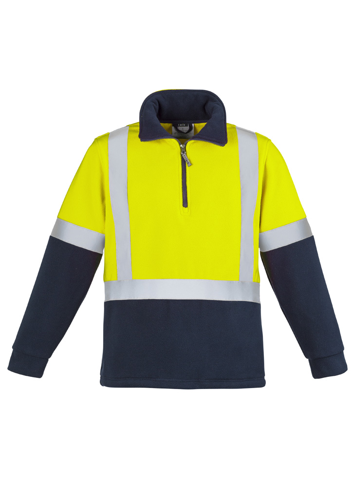 Unisex Hi Vis Polar Fleece Pullover - Shoulder Taped 3 Unisex Hi Vis Polar Fleece Pullover - Shoulder Taped