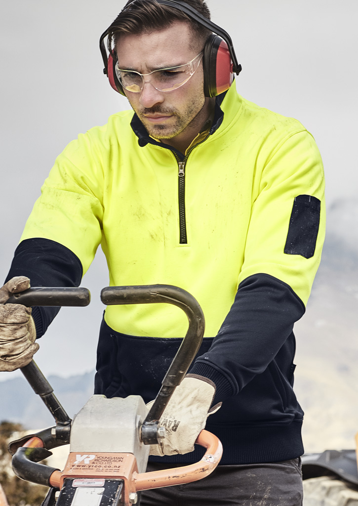 Unisex Hi Vis 1/2 Zip Pullover 6 Unisex Hi Vis 1/2 Zip Pullover - Image 4