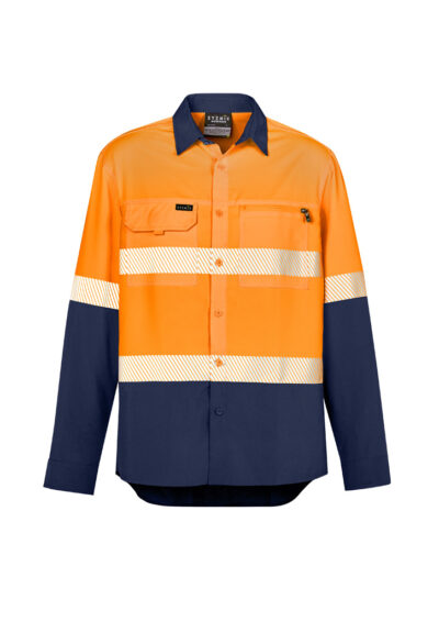 Mens Hi Vis Outdoor Segmented Tape Long Sleeve Shirt 16 Mens Hi Vis Outdoor Segmented Tape Long Sleeve Shirt - Image 5