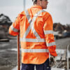 Mens Hi Vis X Back Taped Long Sleeve Shirt 2 ZW690 aTalent Orange 01 ONKlrDL 11
