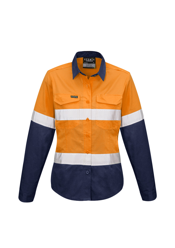 Womens Rugged Cooling Hi Vis Taped Long Sleeve Shirt 4 Womens Rugged Cooling Hi Vis Taped Long Sleeve Shirt - Image 2