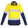 Womens Industrial Long Sleeve Shirt - Hoop Taped 2 ZWL123 bProduct Yellow Navy 01 KjU6LnC 9