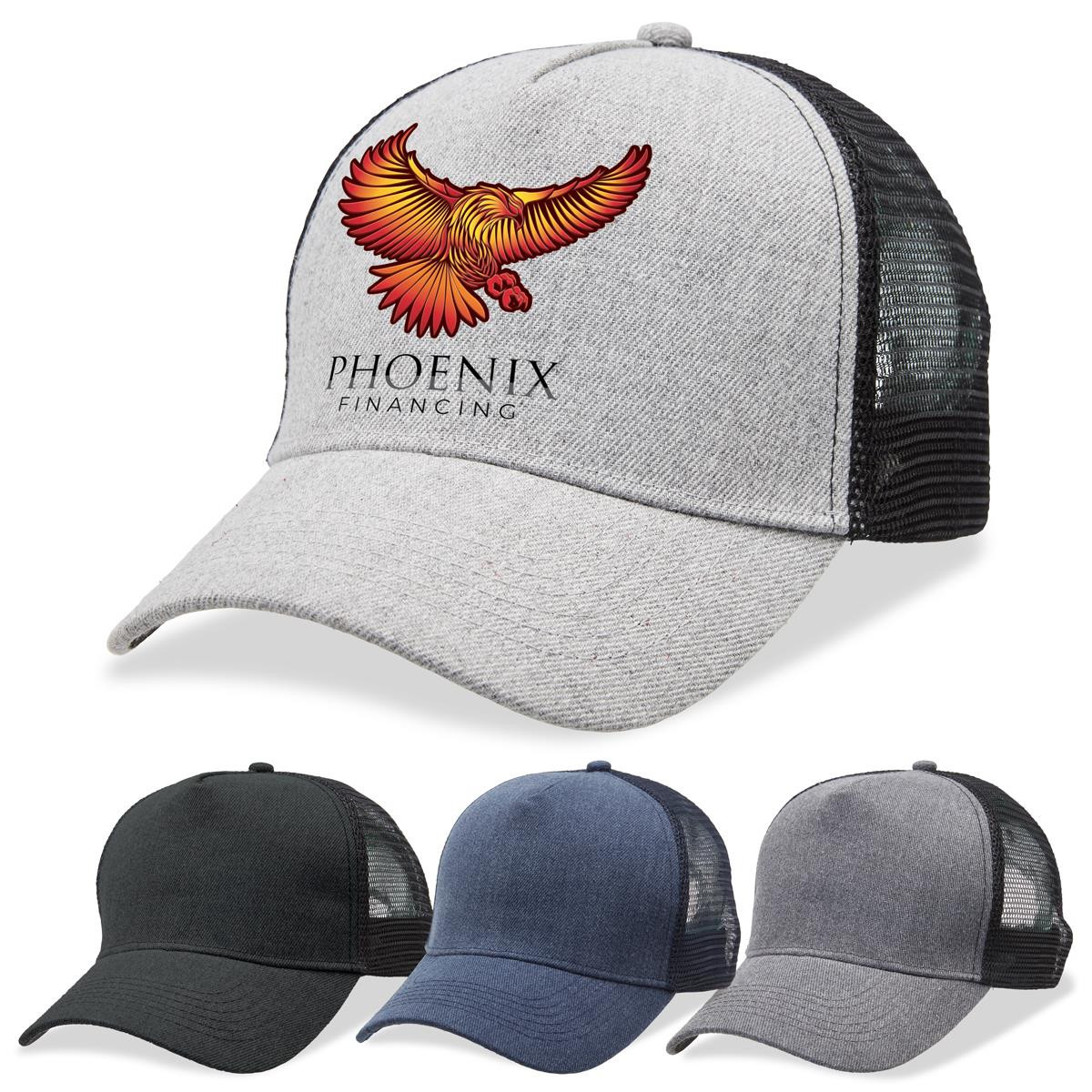 HEATHERED MESH TRUCKER CAP 3 HEATHERED MESH TRUCKER CAP