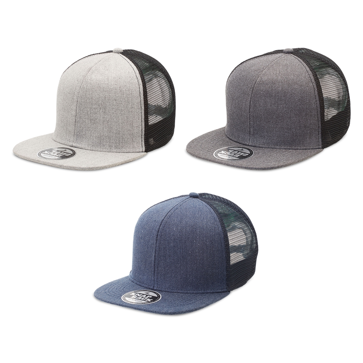 Heathered Flat Peak Trucker 3 Heathered Flat Peak Trucker